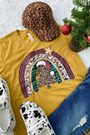 Mustard Rainbow Christmas Tee